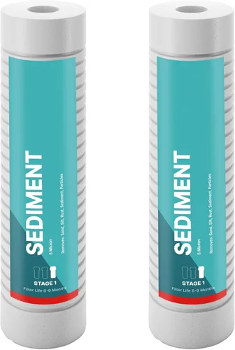 Miniatura 10 de NU Aqua Reemplazo de filtro de sedimentos de ósmosis inversa – Cartucho universal de sistema de filtración de agua RO de 10 pulgadas de 5 micras – 1