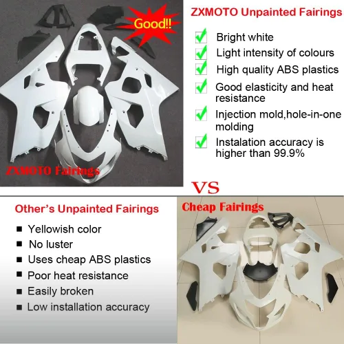 Kit de carenados de motocicleta sin pintar para Suzuki GSXR 600/GSXR 750 K4 ABS carenados de carrocería de plástico ABS