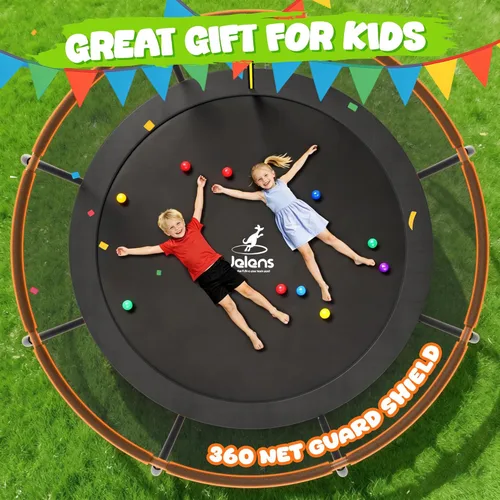 Miniatura 4 de JELENS Trampolín de 8 pies, 10 pies, 12 pies, 14 pies, 15 pies, 16 pies, trampolines recreativos con red de cierre, trampolines antioxidantes