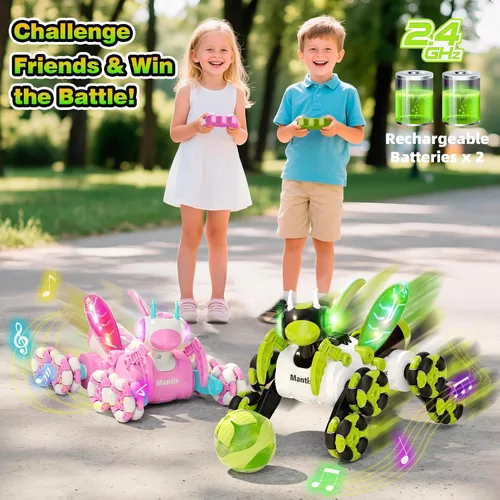 Miniatura 4 de Terucle Coche de control remoto, 8WD Bionic Mantis Toys con rotación de 360° RC Drift Car Autos RC de 2.4 GHz con luces LED geniales, música