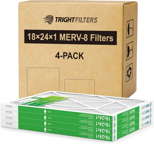 TRIGHTFILTERS 18x24x1 Filtro de Aire 4 Paquete, Filtros de Aire Plisados de Defensa contra el Polvo MERV 8 de Reemplazo para Aire Acondicionado y