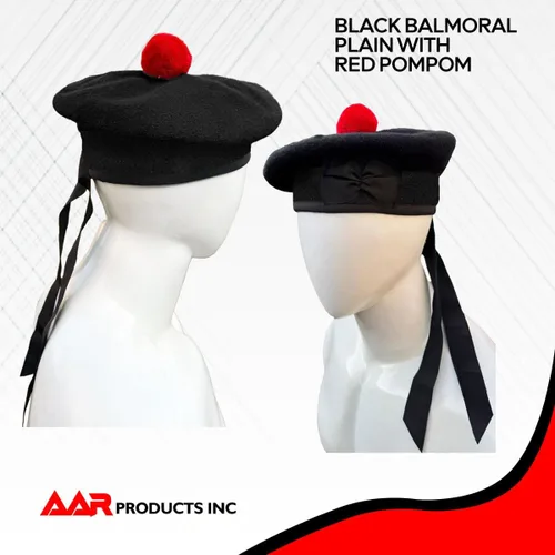 Miniatura 5 de AAR Gorros Glengarry Balmoral Kilt Scottish para hombre en dados y lisos 100% lana Piper 52-62
