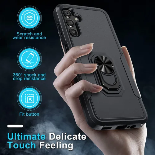 Miniatura 5 de Janmitta Funda compatible con Samsung Galaxy A14 5G con protector de pantalla + protector de lente de cámara, funda resistente de servicio pesado