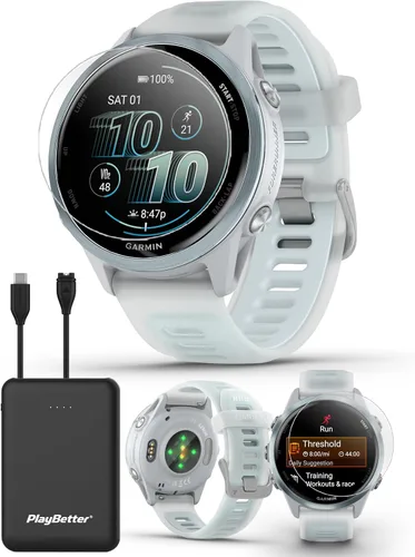 Miniatura 12 de Garmin Forerunner 570 Advanced GPS Running and Triathlon Smartwatch Bundle (1.850 in, Amp Yellow/Translucent Whitestone/Turquoise)