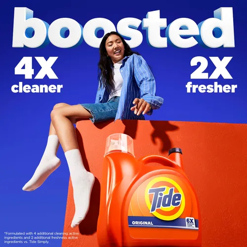 Miniatura 7 de Tide Detergente líquido para ropa, original, 100 cargas, 146 onzas líquidas, compatible con alta eficiencia