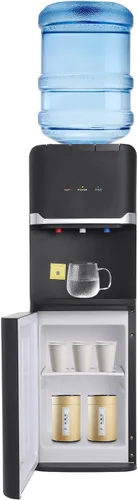 Miniatura 8 de Dispensador de enfriador de agua de carga superior, dispensador de agua caliente y fría independiente para botellas de 5 galones, agua caliente