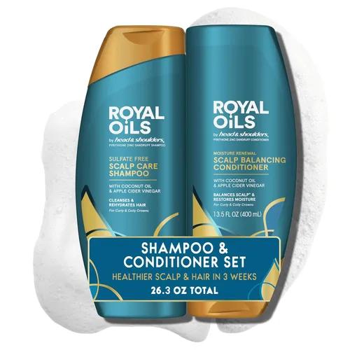 Head & Shoulders Royal Oils - Juego de champú y acondicionador, 1% piritiona de zinc, cuidado e hidratación del cuero cabelludo, acondicionador