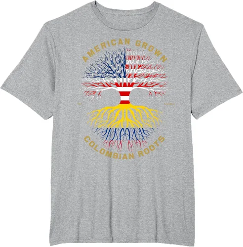 Miniatura 75 de Camiseta de regalo con la bandera de Estados Unidos con árbol de raíces colombianas