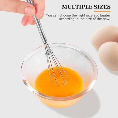 Miniatura 5 de NileHome Juego de mini batidores de acero inoxidable de 5 y 7 pulgadas para cocina, pequeños batidores de alambre para cocinar, batir, mezclar