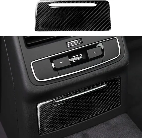 Miniatura 26 de Blazeray Accesorios interiores de fibra de carbono, cubierta decorativa, ajuste adhesivo para Audi A4 B9 2017-2019 (cubierta de perilla central)
