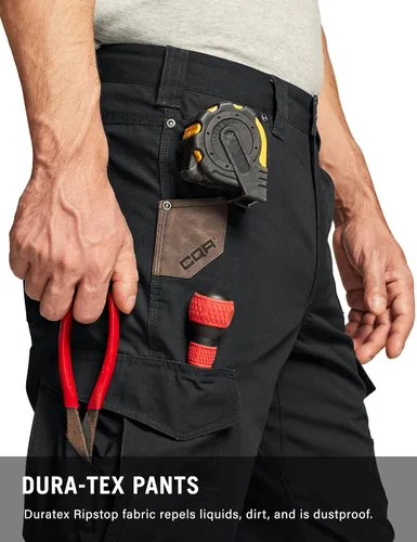 Miniatura 5 de CQR - Pantalones de trabajo Ripstop para hombre, pantalones tácticos repelentes al agua, para uso al aire libre, pantalones cargo rectos, EDC