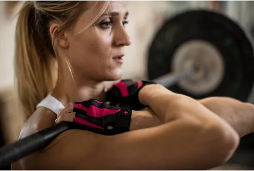 Miniatura 3 de Guantes Harbinger Pro para mujer con palma de cuero acolchada con ventilación para levantamiento de pesas, entrenamiento, fitness y entrenamientos