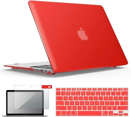 Miniatura 23 de iBenzer Carcasa rígida de plástico con superficie suave 3 en 1 y cubierta para teclado y protector de visualización para MacBook Air, Negro