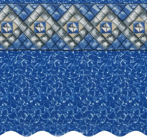 Smartline Revestimiento ovalado para piscina de 15 x 30 pies, estilo mansión, estilo de cuentas, altura de pared de 52 pulgadas, vinilo virgen
