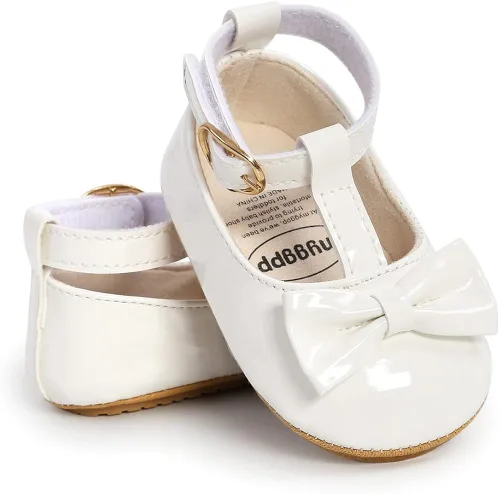Miniatura 4 de SOFMUO Mary Jane - Zapatos planos con lazo, zapatos de ballet para niñas pequeñas, primeros caminantes, para boda, Navidad, zapatos de vestir