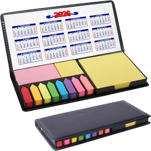 Juego de 2000 piezas de notas adhesivas, marcadores de página autoadhesivos con caja de poliuretano, bloc de notas de índice de color, pestañas de