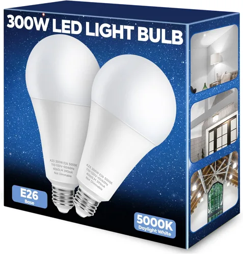 Miniatura 8 de Bombilla LED equivalente a 300 W, bombilla LED A23 súper brillante de 4060 lúmenes, blanco cálido 3000 K, ahorro de energía de 33 W, base media E26
