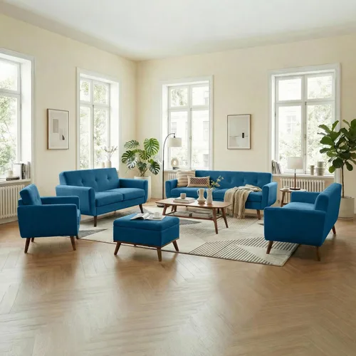 Miniatura 8 de Tbfit Sofá biplaza de 56 pulgadas de ancho, decoración moderna de mediados de siglo, sofás de dos plazas para sala de estar, sofá pequeño tapizado