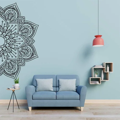 Miniatura 2 de Pegatinas de pared de vinilo de media mandala, papel tapiz para decoración de habitaciones de niños, calcomanías de vinilo