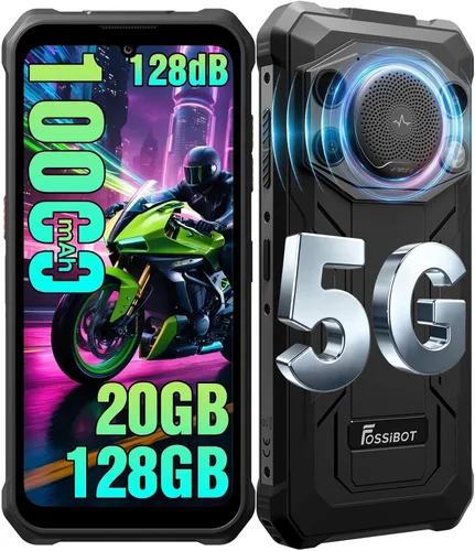 Miniatura 11 de FOSSIBOT F110L Unlocked Rugged Phone 2026, 128dB Speaker 10000mAh Battery 20W Rugged Smartphone, 50MP Camera 120LM Torch, 8(4+4) GB+128GB+2TB