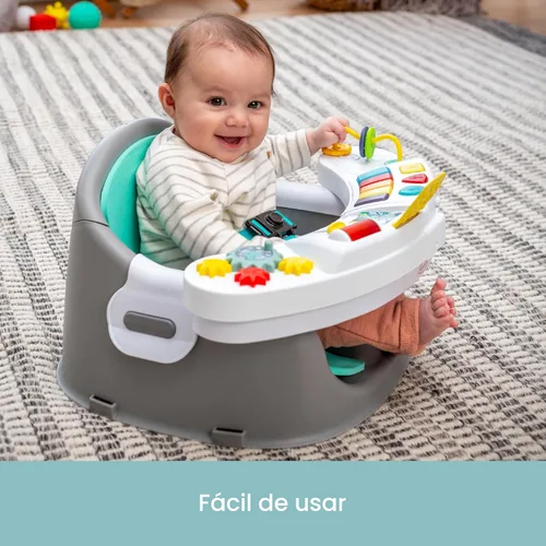 Miniatura 9 de Infantino Asiento y elevador de descubrimiento 3 en 1, con música y luces, asiento elevador para niños pequeños para mesa de comedor o silla