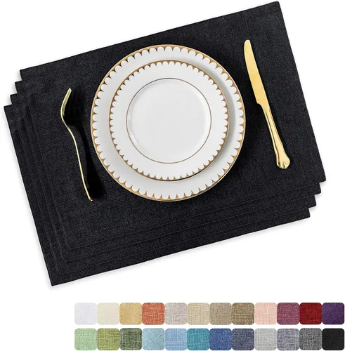 Miniatura 25 de Juego de 6 manteles individuales resistentes al calor para mesa de comedor y cocina de Home Brilliant, manteles individuales para mesa de comedor
