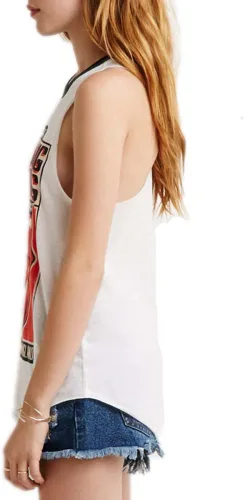 Miniatura 3 de VOGUE CODE Camisola con estampado de lengua para mujer, camiseta sin mangas, chaleco en forma de I