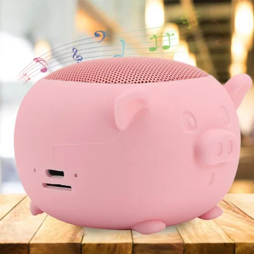 Miniatura 6 de Lindo altavoz Bluetooth, bonito cerdo mini altavoz portátil Bluetooth 5.0 micrófono integrado para decoración de escritorio, hogar, viajes, saliente