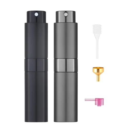 Tekson Atomizador de perfume de viaje de 0.3 fl oz, recargable, mini botella de spray de colonia vacía, pequeño rociador portátil para después del BG