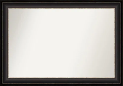 Miniatura 403 de Amanti Art Espejo de baño de bronce para sobre el fregadero, 24 x 24 pulgadas, espejo cuadrado de bronce Lara para tocador, marco de madera