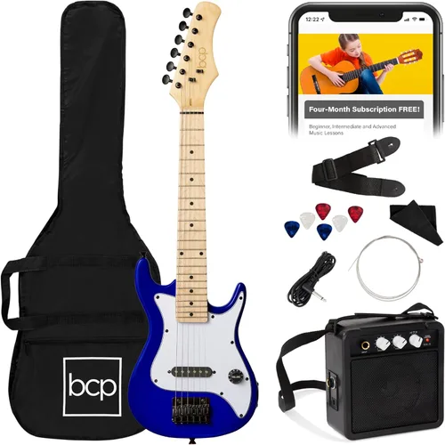 Miniatura 10 de Best Choice Products - Kit de guitarra eléctrica infantil de 30 pulgadas para principiantes con amplificador de 5W, correa, funda, cuerdas y púas