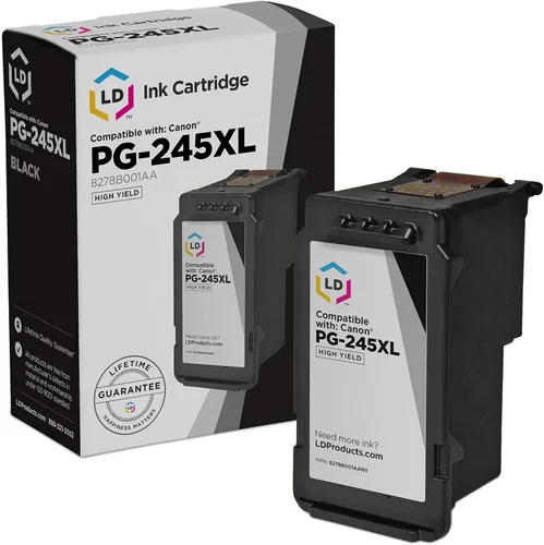 LD©, cartuchos de tinta remanufacturados, Canon PG245XL/CL246XL HY: negro 8278B001AA y color 8280B001AA, Negro alto rendimiento