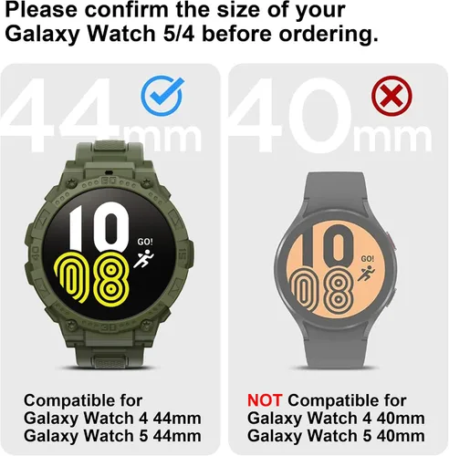 Miniatura 4 de Compatible con Galaxy Watch 5, Galaxy Watch 4 Band con funda de 1.732 pulgadas (1.732 in), correa protectora resistente de liberación rápida pulsera