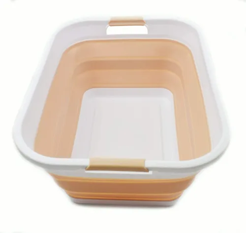 Miniatura 10 de SAMMART Cesta de Lavandería de Plástico Plegable de 41L (10.8 galones) - Contenedor/Organizador de Almacenamiento Emergente Plegable - Tina de Gris