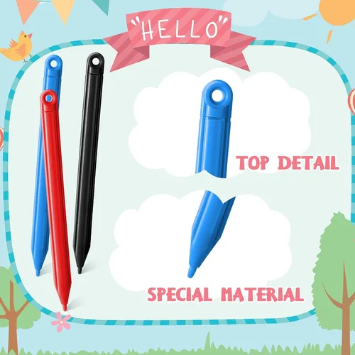 Miniatura 4 de Sabary 28 piezas incluyen 14 lápices de dibujo de repuesto y 14 cordones para tableta, tableta de escritura, LCD para niños, tablero de dibujo