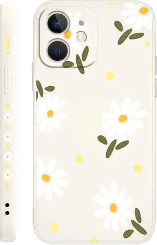 Miniatura 34 de LEECG Funda para iPhone 12 Mini, diseño creativo con estampado floral, funda antiarañazos de microfibra suave, funda de silicona líquida para Negro