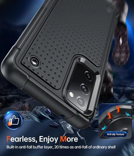 Miniatura 4 de LeYi Funda para teléfono S20 FE 5G: Funda Samsung S20FE 5G con [2 unidades] protectores de pantalla, resistente a golpes de servicio pesado de doble