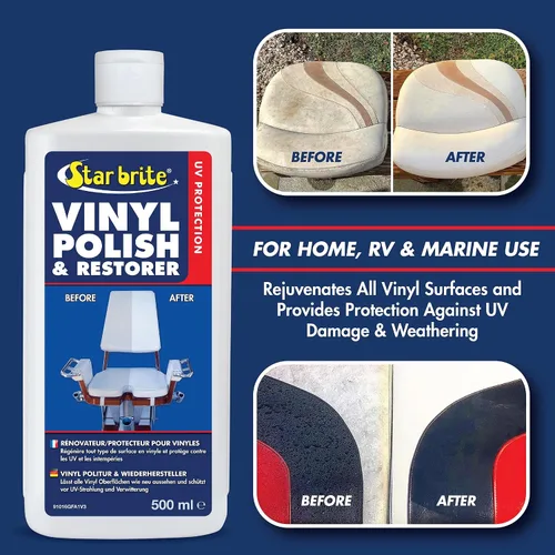 Miniatura 5 de STAR BRITE VInyl - Limpiador, pulidor y protector – Limpia, renueva, ilumina y protege todas las superficies de vinilo, esmalte de champú de grado