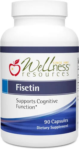Wellness Resources Fisetin - Novusetin Fisetin Suplemento para longevidad, memoria, enfoque, salud cerebral, senolítico y activador de la situina,