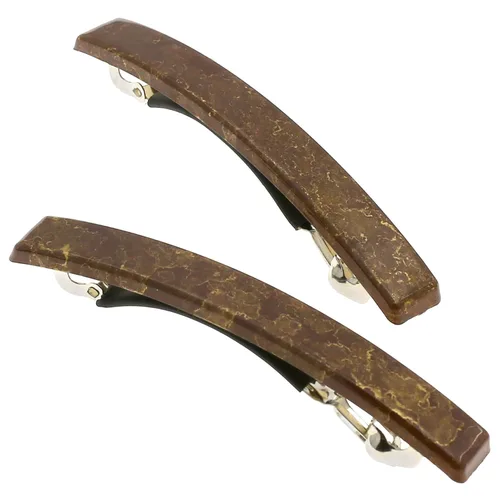 Miniatura 13 de Camila Paris CP3074 - Pinzas de pelo francés para niñas, juego de 2 pinzas de metal de goma beige, agarre fuerte, antideslizantes, accesorios