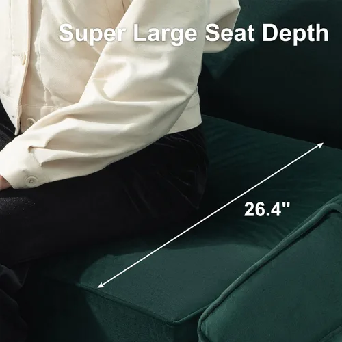 Miniatura 6 de Belffin Sofá modular grande con asiento de almacenamiento, sofá en forma de U de gran tamaño con diván reversible con sofá modular con terciopelo