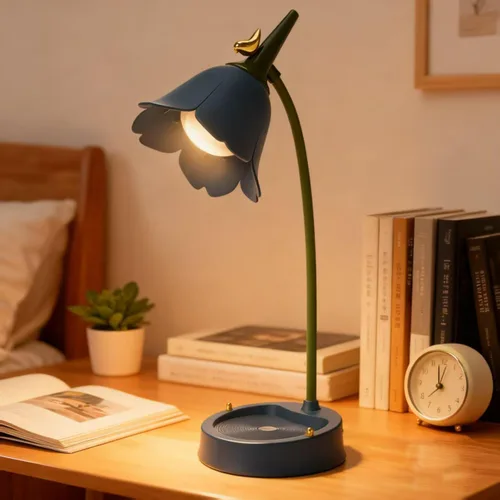 Miniatura 2 de magical JD Lámpara LED de escritorio inalámbrica, luz de mesa ajustable, cuello de cisne regulable, batería recargable, luz nocturna para cuidado