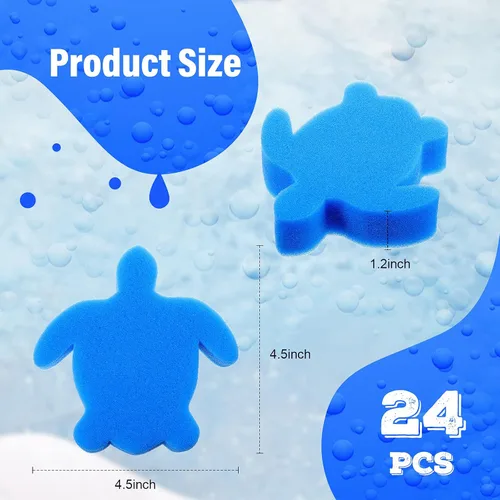 Miniatura 2 de Chuangdi 24 esponjas para bañera de hidromasaje, absorción de espuma de aceite de tortuga para spa y piscina (azul)