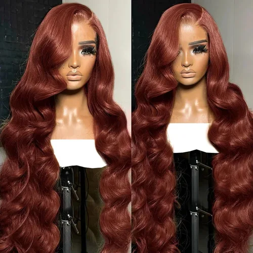 Miniatura 6 de MUPRETTY Pelucas de cabello humano con encaje frontal color burdeos, densidad del 180 %, peluca de encaje frontal de 13 x 4 pulgadas, con cabello