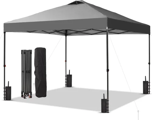 Miniatura 15 de GDY 10x10FT Pop-Up Canopy Tent — with 4-Side Walls & Vented Top, Portable Outdoor Event Tent for Garden, Poolside, Parks, Parties,Camping, White.