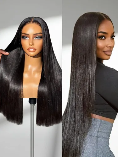 Miniatura 10 de LUVME HAIR - Peluca de cabello humano estilo Bob, de 8 pulgadas, precortada, sin pegamento, con cierre de encaje HD, predepilada, cabello humano