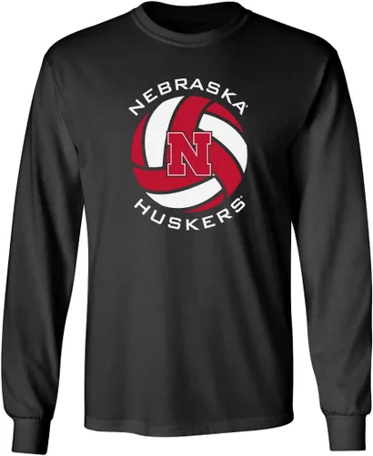 Miniatura 18 de CornBorn Elige tu diseño - Camisetas de manga larga de voleibol de Nebraska Voleibol Script Huskers - Blanco