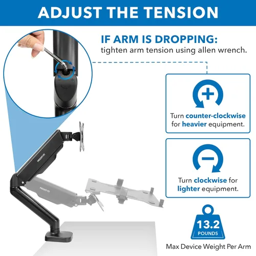 Miniatura 5 de Mount-It! Soporte de escritorio para laptop y monitor, soporte de brazo de movimiento completo, soporte ergonómico ajustable para monitor, soporte