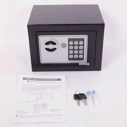 Miniatura 6 de Ochine Caja fuerte de seguridad de acero y caja de seguridad, caja de dinero negra, caja fuerte de acero con teclado digital, caja fuerte de Pequeño