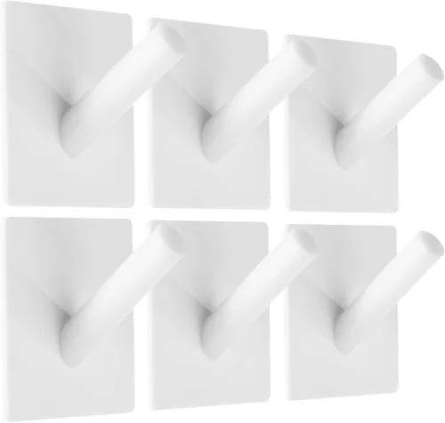 Miniatura 8 de Jetec 6 ganchos acrílicos negros para sombreros para pared, resistentes para colgar abrigos, ropa, toallas, gancho autoadhesivo, organizador